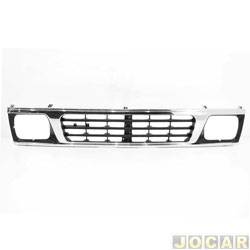 Grade dianteira - importado - <b>Mitsubishi L-200 Cabine Simples CS 4X2 2.5 Turbo diesel de 1993 at 1995</b> - L200 1993 at 1997 - cromada - cada (unidade) - 26951