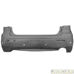 Para-choque traseiro - importado - <b>Mitsubishi ASX 4x2 - MT 2.0 16V gasolina 4P de 2010 at 2013</b> - ASX 2010 at 2013 - texturizado parcial - sem furo para sensor - liso - preto - cada (unidade) - 26938