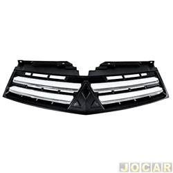 Grade dianteira - importado - <b>Mitsubishi L-200 Cabine Dupla Triton HLS Chrome 4X2 MT 2.4 16V Flex de 2015 at 2016</b> - L200 Triton 2015 at 2016 - cinza/cromada - cada (unidade) - 26955