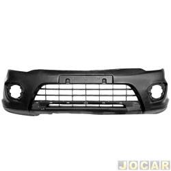 Para-choque dianteiro - importado - <b>Mitsubishi L-200 Cabine Dupla Triton HLS Chrome 4X2 MT 2.4 16V Flex de 2015 at 2016</b> - L200 Triton 2015 at 2016 - com furo para moldura e milha e sem furo para esguicho - cada (unidade) - 26953