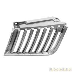Grade dianteira - importado - <b>Mitsubishi L-200 Cabine Dupla Triton 4X4 AT 3.5 V6 24V Flex de 2009 at 2010</b> - L200 Triton 2007 at 2010 - cromada - lado do motorista - cada (unidade) - 31117