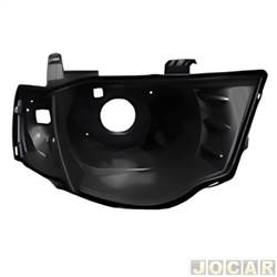 Carcaa do farol - importado - <b>Mitsubishi L-200 Cabine Dupla Triton HLS Chrome 4X2 MT 2.4 16V Flex de 2015 at 2017</b> - L200 Triton 2008 at 2016 - preto - lado do passageiro - cada (unidade) - 32788