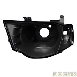 Carcaa do farol - importado - <b>Mitsubishi L-200 Cabine Dupla Triton HLS Chrome 4X2 MT 2.4 16V Flex de 2015 at 2017</b> - L200 Triton 2008 at 2016 - preto - lado do motorista - cada (unidade) - 32789