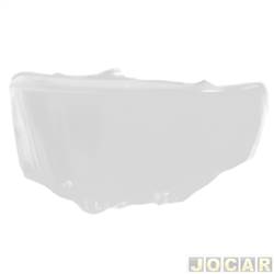 Lente do farol principal - importado - <b>Mitsubishi Pajero Dakar HPE 4X4-AT 3.5 V6 Flex 4P de 2012 at 2014</b> - Pajero Dakar 2009 at 2013 - lado do motorista - cada (unidade) - 33203
