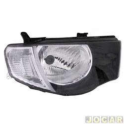 Farol principal - importado - <b>Mitsubishi L-200 Cabine Dupla Triton 4X4 AT 3.5 V6 24V Flex de 2009 at 2012</b> - L200 Triton 2006 at 2012 - pisca branco - foco simples - lado do passageiro - cada (unidade) - 64467