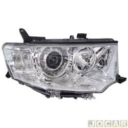 Farol principal - Depo - <b>Mitsubishi L-200 Cabine Dupla Triton HPE 4X4 AT 3.5 V6 Flex de 2012 at 2016</b> - L200 Triton 2013 at 2016 - lado do passageiro - cada (unidade) - 20838