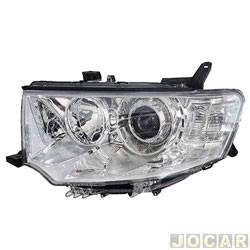 Farol principal - Depo - <b>Mitsubishi L-200 Cabine Dupla Triton HPE 4X4 AT 3.5 V6 Flex de 2012 at 2016</b> - L200 Triton 2013 at 2016 - lado do motorista - cada (unidade) - 20837