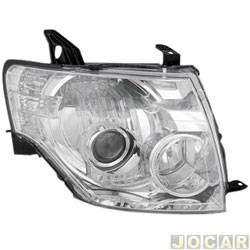 Farol principal - Depo - <b>Mitsubishi Pajero TR4 4X4-MT 2.0 16V Flex 4P de 2007 at 2009</b> - Pajero Full 2007 at 2009 - manual  - lado do passageiro - cada (unidade) - 17388