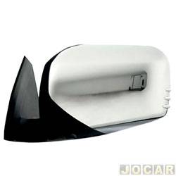 Retrovisor externo - importado - Mitsubishi L-200 Cabine Dupla Triton 4X4 AT 3.5 V6 24V Flex de 2009 at 2012 - L200 Triton 2007 at 2012 - sem controle - fixo - capa cromada - lado do motorista - cada (unidade) - 21227