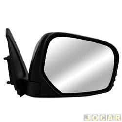 Retrovisor externo - importado - Mitsubishi L-200 Cabine Dupla Triton 4X4 AT 3.5 V6 24V Flex de 2009 at 2012 - L200 Triton - 2007 at 2012 - sem controle - fixo  - preto - lado do passageiro - cada (unidade) - 21224