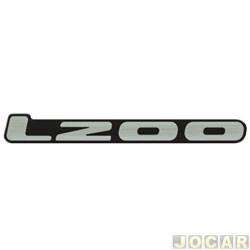 Letreiro - alternativo - <b>Mitsubishi L-200 Cabine Dupla Triton GL 4X2 MT 2.4 16V Flex de 2012 at 2015</b> - L200 2006 at 2012 - L200 - resinado - cada (unidade)