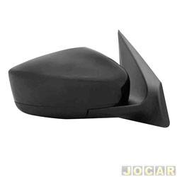 Retrovisor externo - importado - <b>Nissan Versa SV 1.6 16V Flex 4P de 2017 at 2020</b> - Versa 2017 at 2020 - V-Drive 2020 em diante - eltrico sem pisca (largo) 3 fios - para pintar - lado do passageiro - cada (unidade) - 28296.
