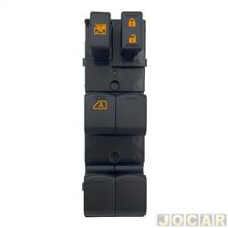 Interruptor do vidro - <b>Nissan March SV 1.6 16V Flex 4P de 2011 at 2014</b> - March 2011 at 2014 - Livina 2009 at 2014 - qudruplo com bloqueio de vidro e trava-portas - cada (unidade)