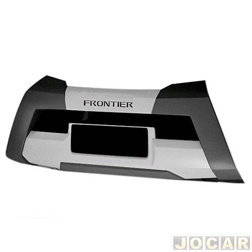 Aplique do para-choque - TG Poli - Frontier 2013 até 2016 - Preto com Prata Aluminium - dianteiro - cada (unidade) - 15.002