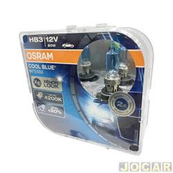 Kit lâmpada do farol - Osram - HB3 12V/60W - Cool Blue Intense (luz branca) - 4200K - kit - 9005CBI-HB3