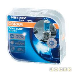 Kit lâmpada do farol - Osram - HB4 - 12V - 51W - 4200K - Cool Blue Intense - kit - 9006CBI-HB4