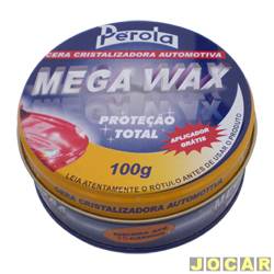Cera - Pérola - cristalizadora-Mega Wax-com aplicador grátis-100gr - cada (unidade) - 020504