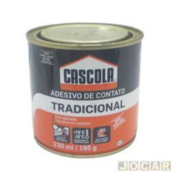 Cola - Cascola - para borracha - lata pequena 195g - uso geral - cada (unidade) - 114976