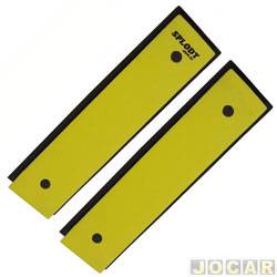 Protetor de impacto - para parede - autoadesivo - amarelo com preto - 39x20x04 - par