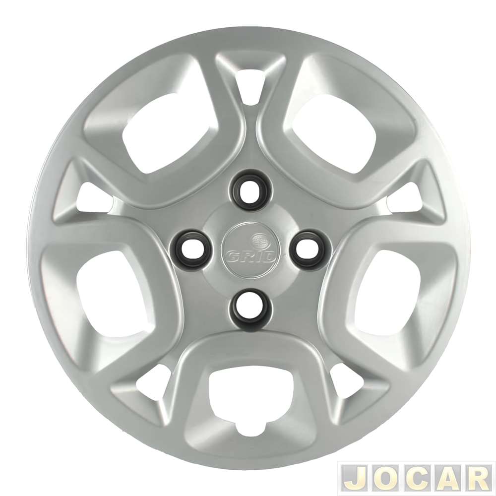 Calota aro 14 Fiat - Grid - Uno Attractive 2010 até 2021 - cubo baixo - prata - cada (unidade) - 077CB-PTA-U