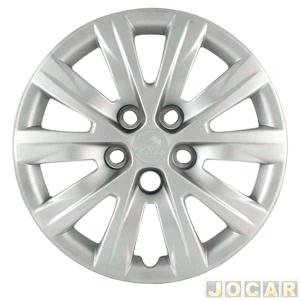 Calota aro 14 Volkswagen - Grid - Fox 2009 até 2012 - 5 furos - prata - cada (unidade) - 049CB-PTA-U