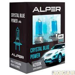 Kit lâmpada do farol - Alper - H8 - Crystal Blue Power - 4200K - luz branca - kit - 17115