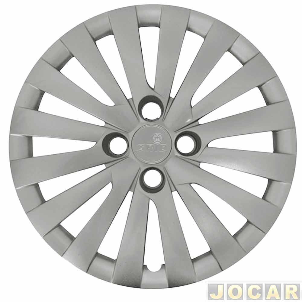 Calota aro 13 Volkswagen - Grid - Gol/Voyage/Saveiro 2009 até 2022 - prata - cada (unidade) - 115CA-PTA-U