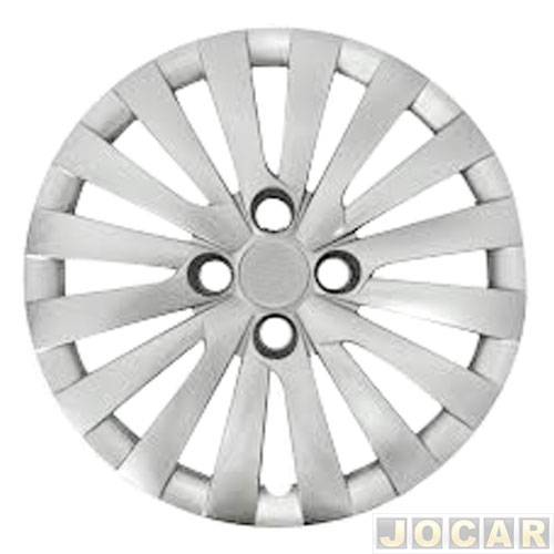 Calota aro 14 Volkswagen - Grid - Gol/Voyage/Saveiro 2009 até 2022 - cubo baixo - prata - cada (unidade) - 117CB-PTA-U