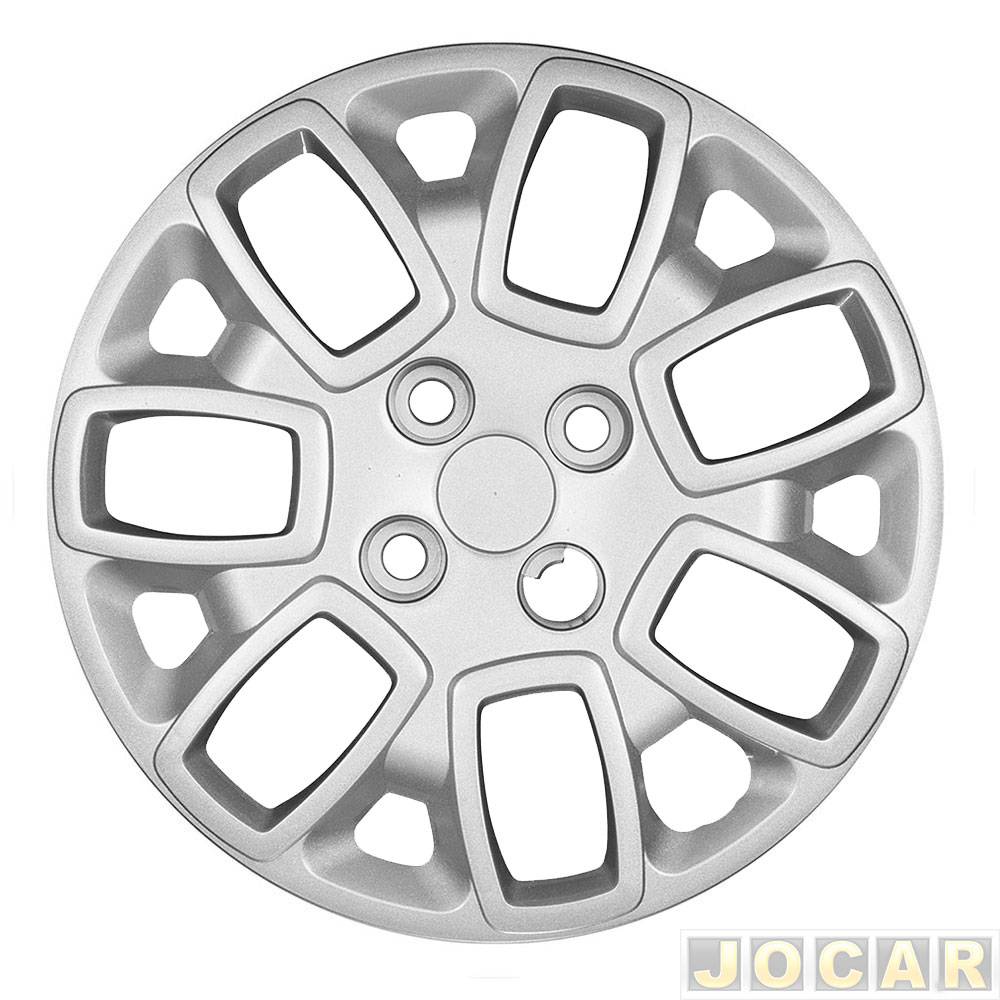 Calota aro 14 Fiat - Grid - Uno Attractive 2014 em diante - fixação por parafusos - prata - cada (unidade) - 157CB-PTA-U