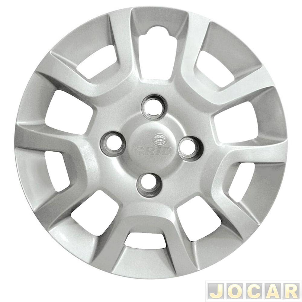 Calota aro 13 Ford - Grid - Ka 2014 em diante - prata - cada (unidade) - 124CB-PTA-U