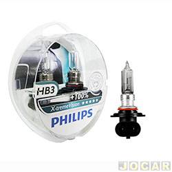 Kit lmpada do farol - Philips - X-Treme Vision - HB3 - 12V - 55W - 100% mais luz - kit - HB3-9005XV-CI