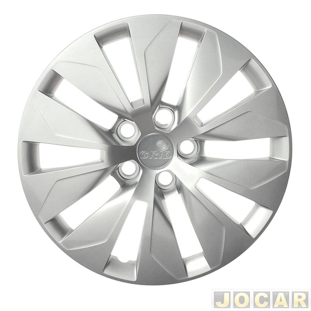 Calota aro 15 Volkswagen - Grid - Fox 2015 em diante - Polo/Spacefox 2010 em diante - 5 furos - prata - cada (unidade) - 189CP-PTA-U