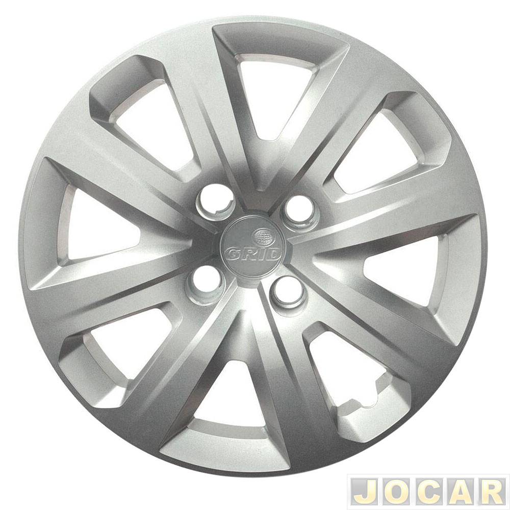Calota aro 14 Volkswagen - Grid - Gol/Voygae/Saveiro 2012 até 2022 - prata - cada (unidade) - 190CA-PTA-U