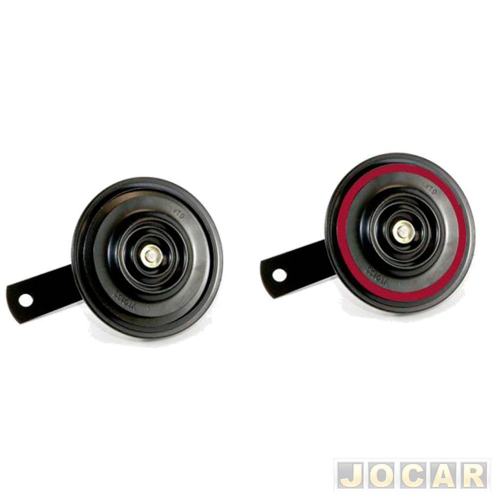 Buzina automotiva - VTO Automotivos - importada modelo paquerinha (bi-bi) - 12V 92mm - jogo - VTO-135