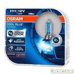 Kit lâmpada do farol - Osram - H11 12V/55W - Cool Blue Intense (luz branca) - 4200K - kit - 64211CBI