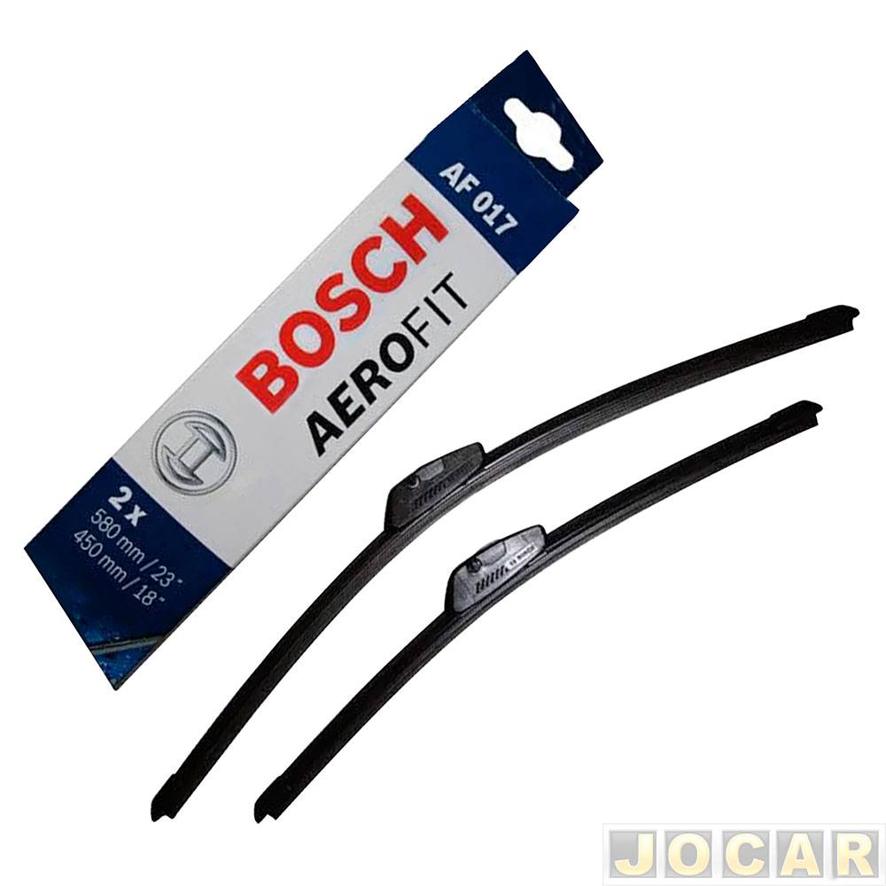 Palheta do limpador do para-brisa - Bosch - 23/18 - Aerofit - universal de gancho - par - AF017-3397007932