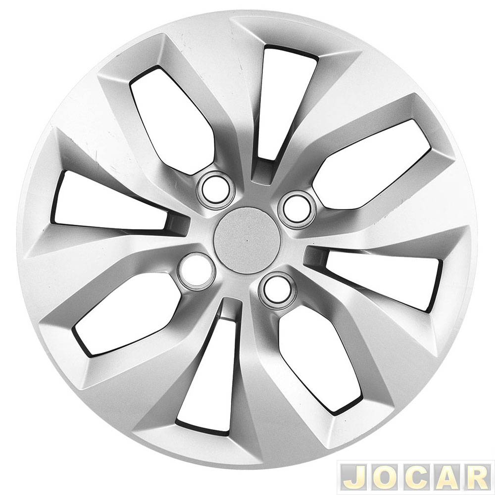 Calota aro 14 Volkswagen - Grid - Gol/Voyage 2012 até 2016 - cubo baixo - prata - cada (unidade) - 241CB-PTA-U