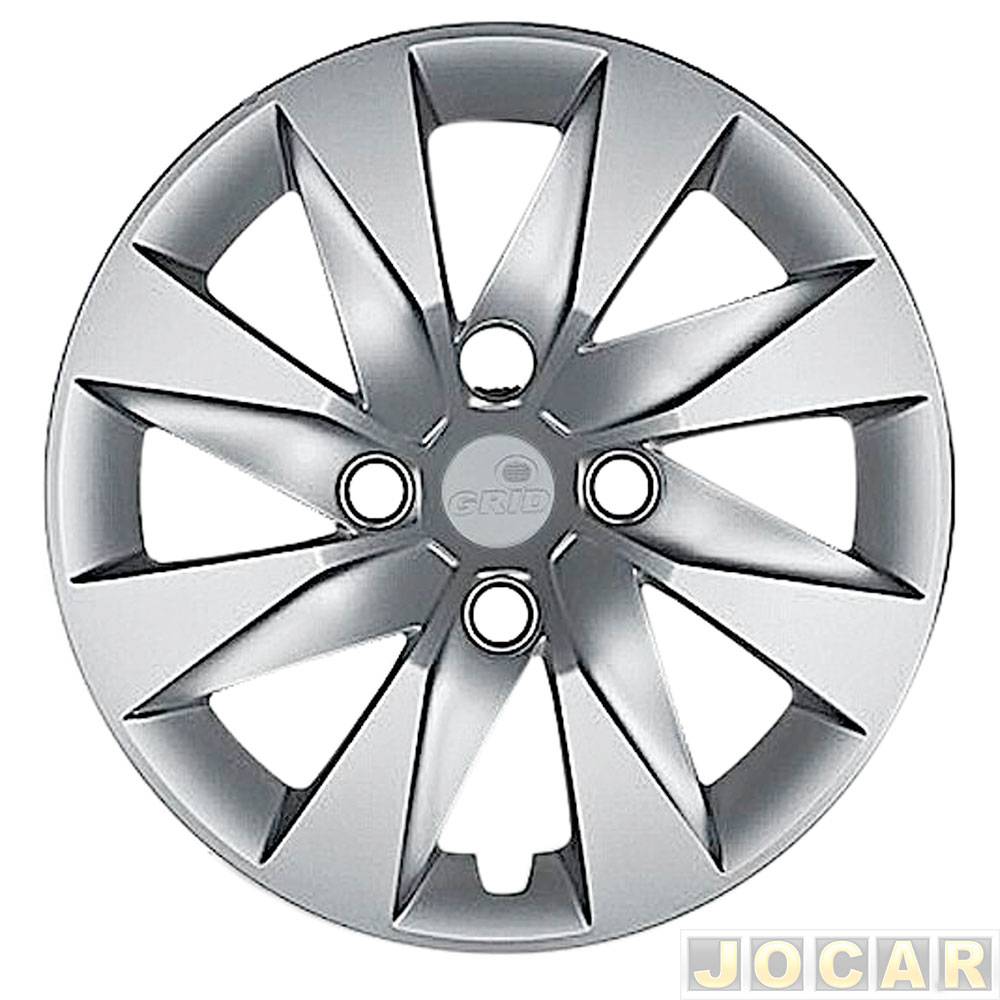 Calota aro 13 Volkswagen - Grid - up! 2015 em diante - cubo baixo - prata - cada (unidade) - 196CB-PTA-U