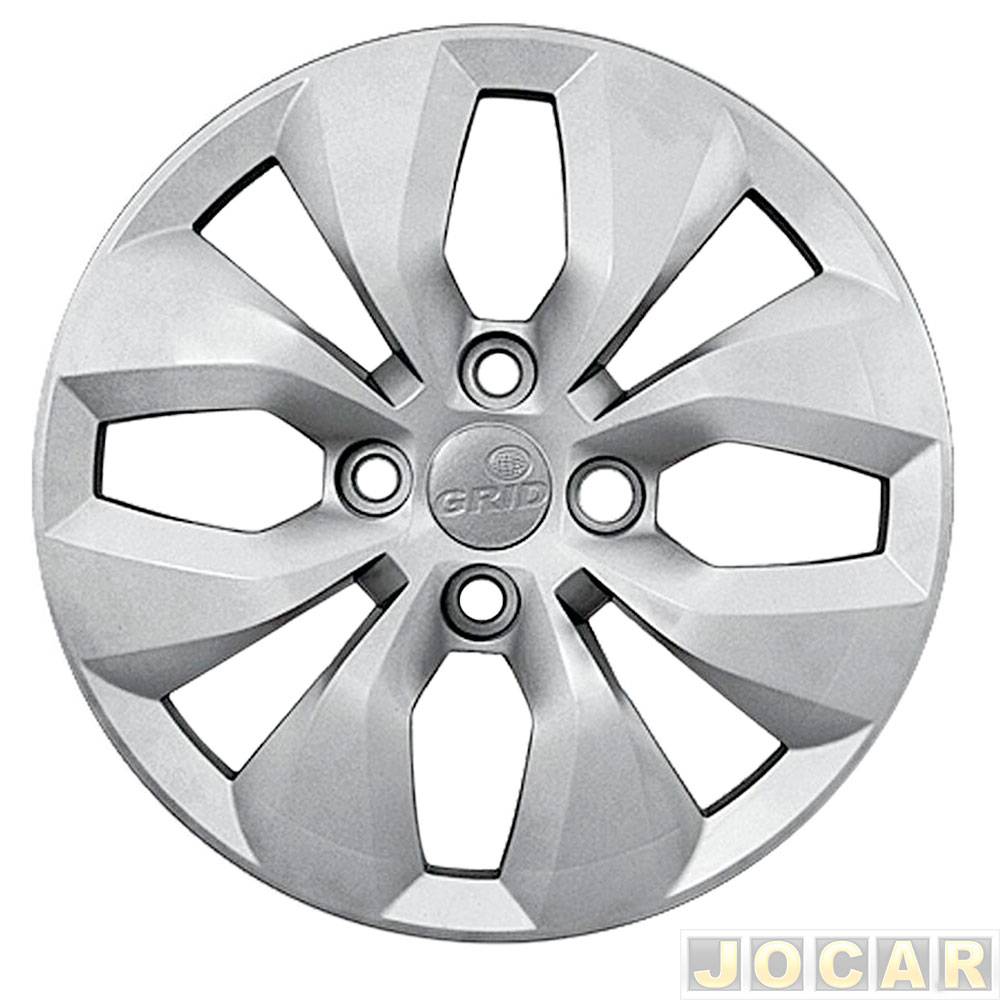 Calota aro 13 Volkswagen - Grid - Gol G6 2013 até 2016 - cubo alto - prata - cada (unidade) - 240CA-PTA-U