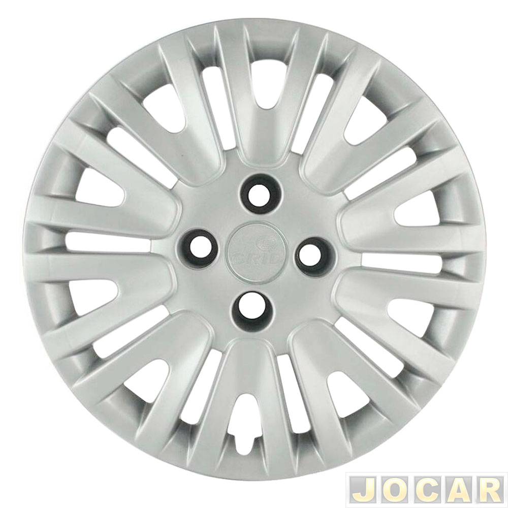 Calota aro 15 Volkswagen - Grid - Gol/Voyage/Saveiro G5 2009 até 2012 - parafuso - prata - cada (unidade) - 127CP-PTA-U