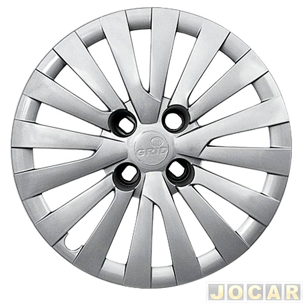 Calota aro 15 Volkswagen - Grid - Gol/Voyage 2013 até 2018 - parafuso - prata - cada (unidade) - 242CP-PTA-U