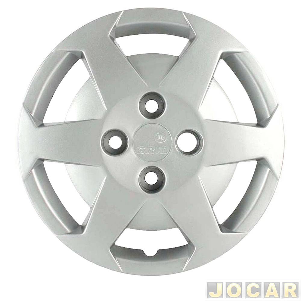 Calota aro 13 Chevrolet - Grid - Meriva 2002 até 2012 - cubo alto - prata - cada (unidade) - 181CA-PTA-U