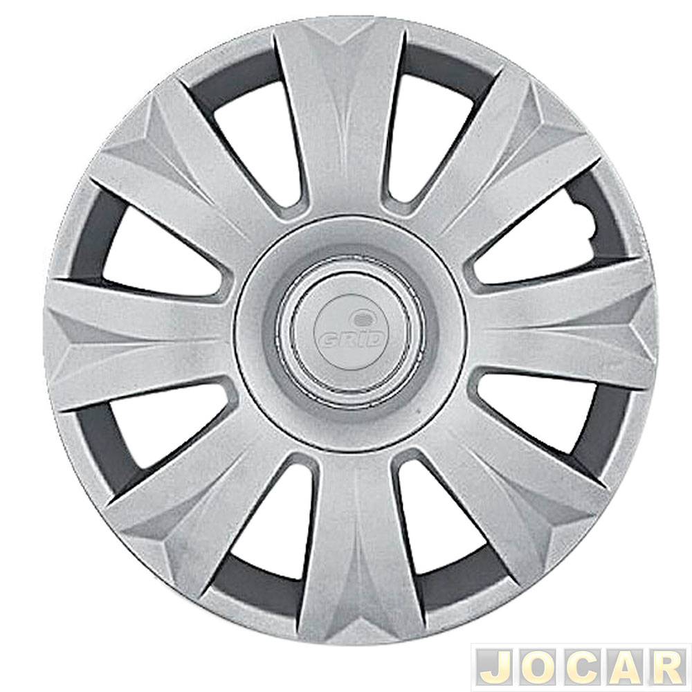 Calota aro 15 Citroen - Grid - C3 2014 até 2016 - encaixe - prata - cada (unidade) - 169AR-PTA-U