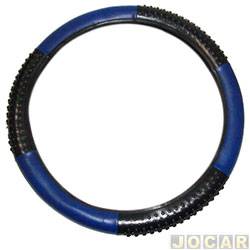 Capa do volante - Dricar - <b>Fiat Ducato Van Combinato 2.8 JTD de 2005 at 2009</b> - Kombi/Trafic/Iveco/Ducato - F-1000 1979 at 1992 - 45X46 - preto e azul - cada (unidade) - 4387