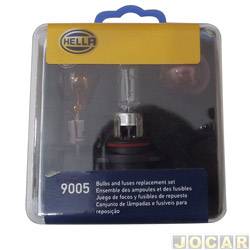 Kit de reposição - Hella - Kit 9005 Lâmpadas e Fusíveis Standard - cada (unidade) - 9005EMK