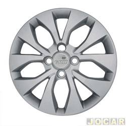 Calota aro 15 Chevrolet - Grid - Chevrolet Onix Hatch Effect 1.4 8V cmbio manual Econo.Flex 4P de 2017 at 2019 - Onix/Prisma 2017 at 2019 - Joy/Joy Plus 2020 at 2022 - cubo baixo - prata - cada (unidade) - 375CB.PTA.U