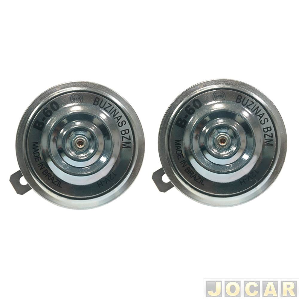 Buzina automotiva - BZM - modelo paquerinha (bi-bi) - 12V - 97mm - jogo - B60