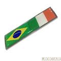 Emblema universal - Maron - Bandeira - Brasil com Itlia - cada (unidade) - 6103