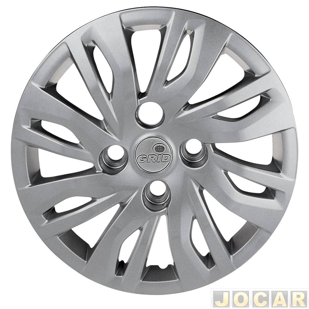 Calota aro 14 Ford - Grid - Ka Sedan 2019 em diante - parafuso cubo baixo aro 14 - prata - cada (unidade) - 344CB-PTA-U