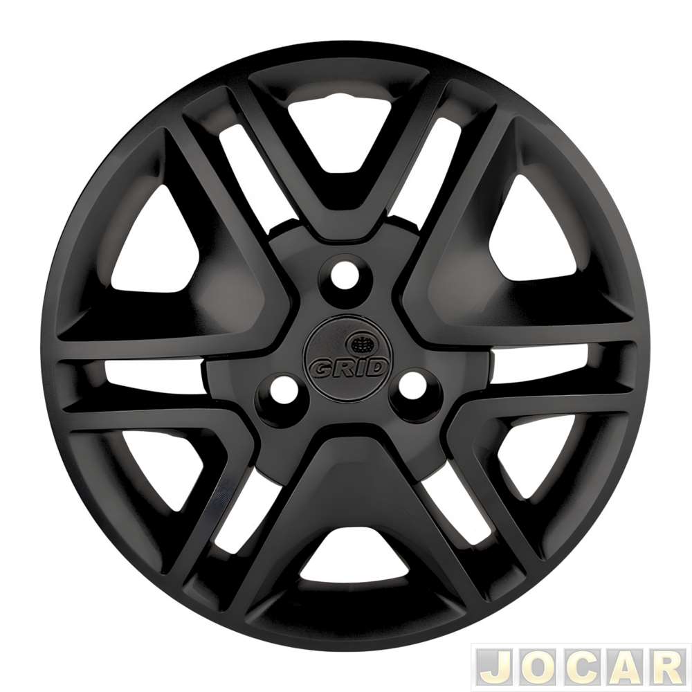 Calota aro 14 Renault - Grid - Kwid 2017 em diante - parafuso cubo padrão aro 14 - preta - cada (unidade) - 877CP.POF.U